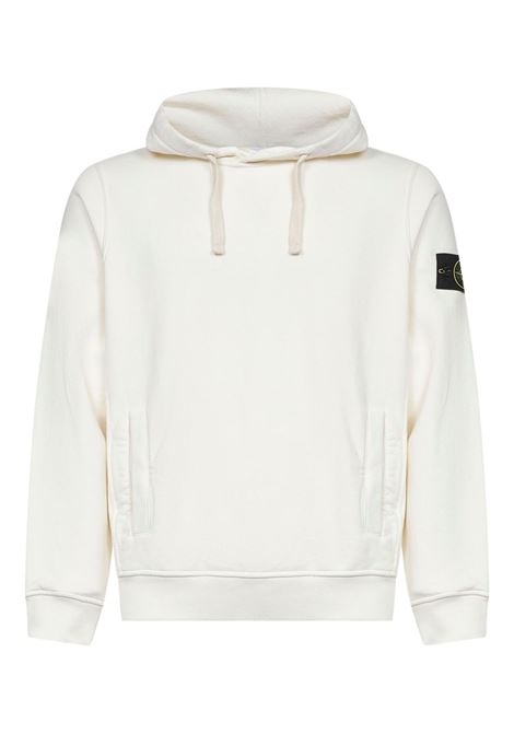 brushed organic cotton fleece sweatshirt man ivory STONE ISLAND | K2S15 6100029 S0A20V0093